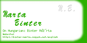 marta binter business card